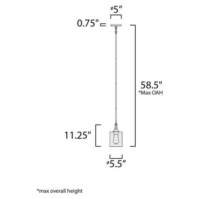 Maxim 25279SSBZ - Stonehenge 1 Light 11" Pendant