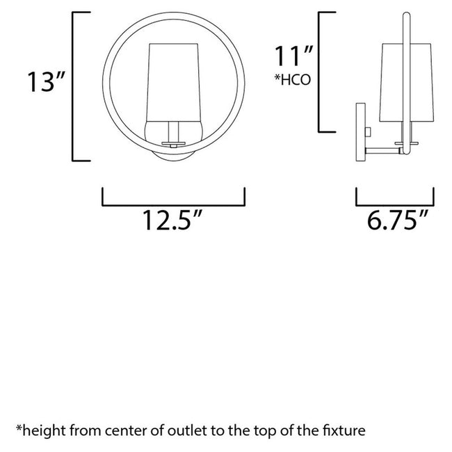Maxim 25291OFNAB - Meridian 1 Light 13" Semi Flush Ceiling Light