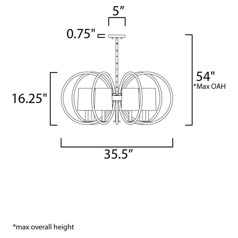 Maxim 25297OFNAB - Meridian 7 Light 36" Chandelier