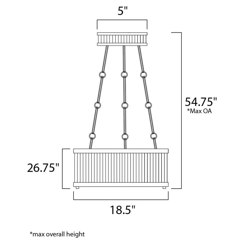 Maxim 26015OIBUB - Ruffle 4 Light 27" Pendant