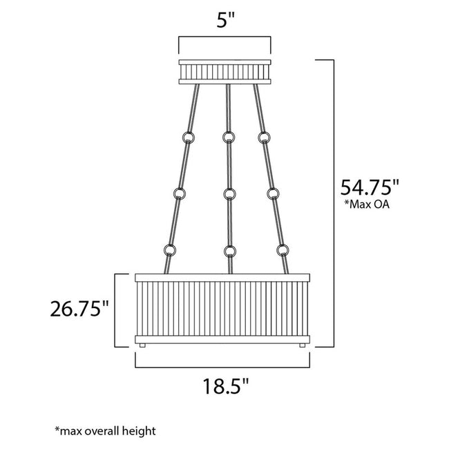 Maxim 26015OIBUB - Ruffle 4 Light 27" Pendant