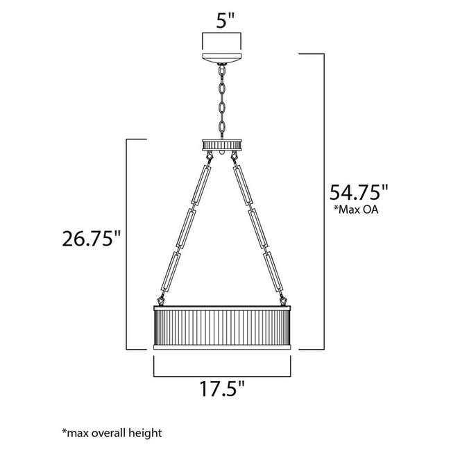 Maxim 26025WZSN - Ruffle 4 Light 27" Pendant