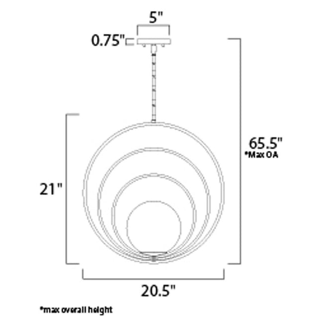 Maxim 26056SWPC - Coronet 1 Light 21" Pendant