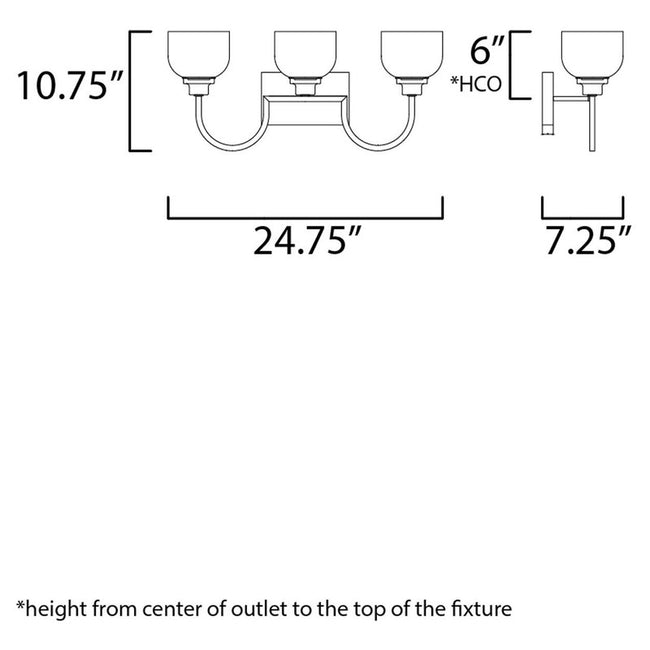 Maxim 26063WTPC - Swale 3 Light 25" Vanity Light