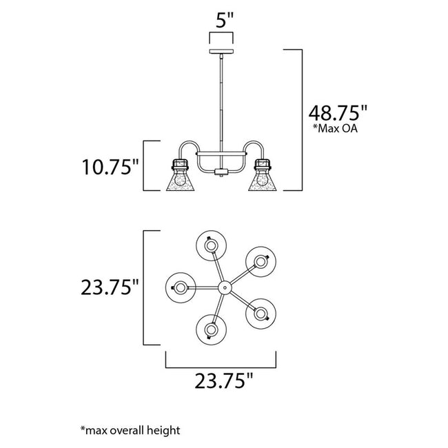 Maxim 26117CDOI - Seafarer 5 Light 24" Chandelier
