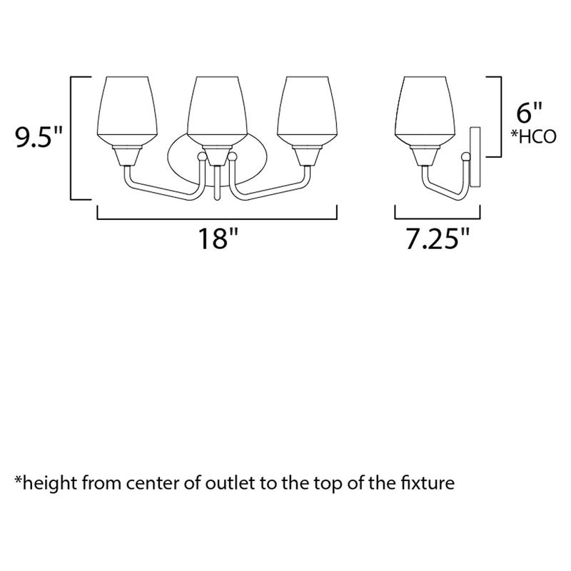 Maxim 26122 - Goblet 3 Light 18" Vanity Light