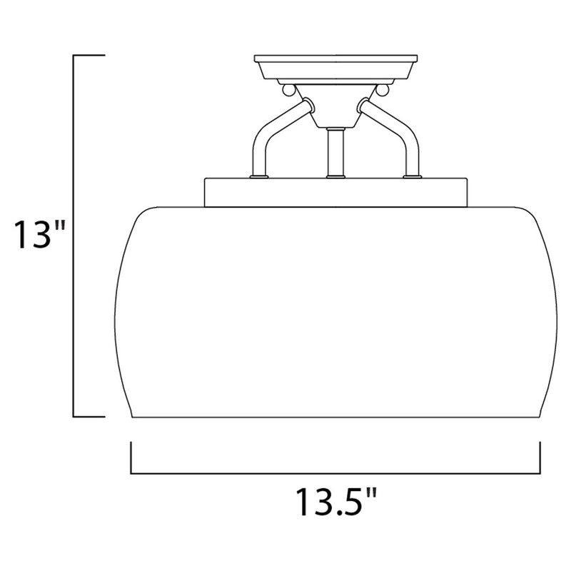 Maxim 26130CLBKSN - Goblet 3 Light 14" Semi Flush Ceiling Light