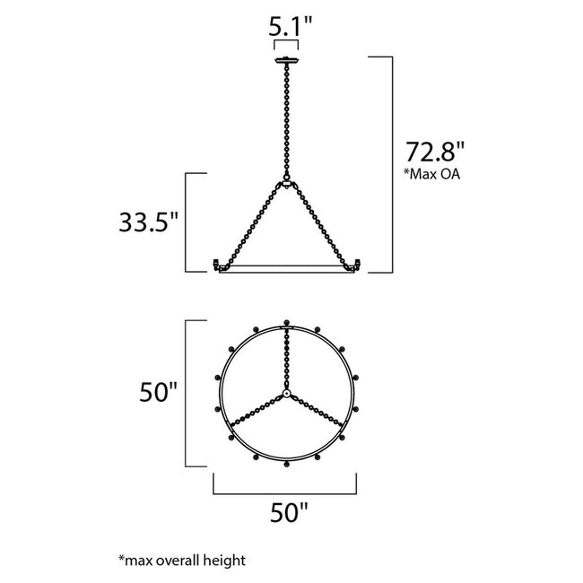 Maxim 26276BKNAB - Noble 14 Light 50" Chandelier