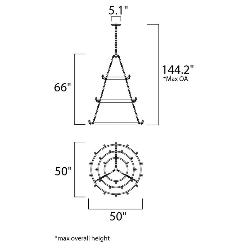 Maxim 26278BKNAB - Noble 30 Light 66" Chandelier