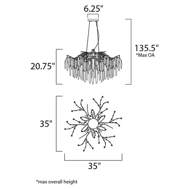 Maxim 26284ICSG - Willow 8 Light 35" Chandelier