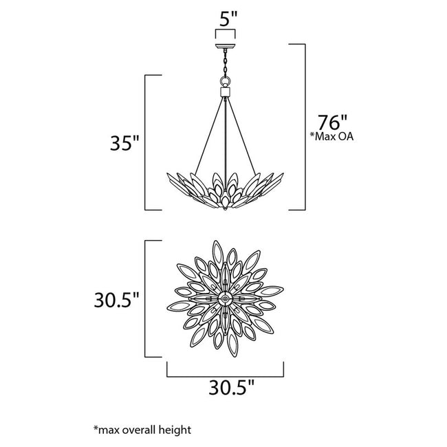 Maxim 26315ICBRB - Lotus 8 Light 35" Pendant