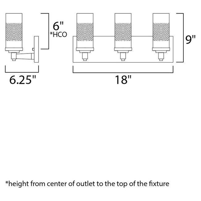 Maxim 26323CLFTSN - Crescendo 3 Light 18" Wall Sconce