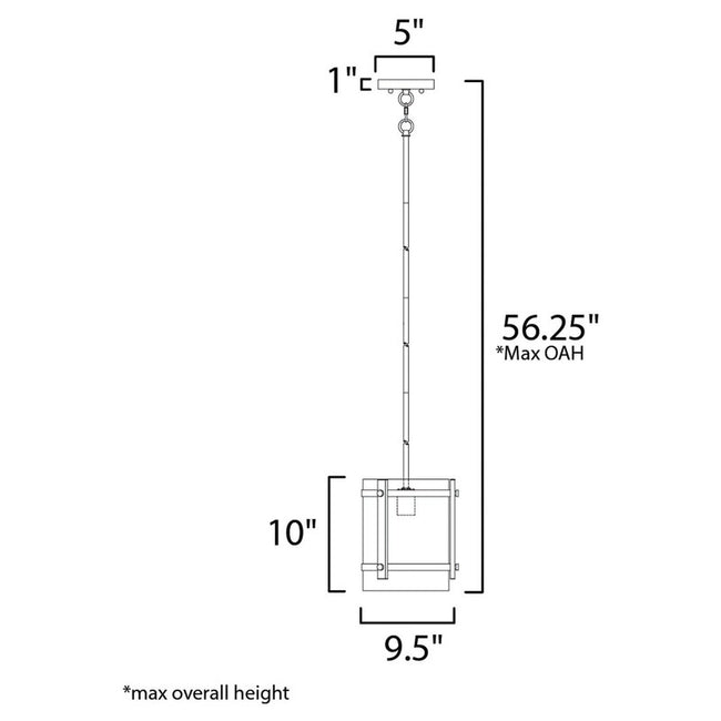 Maxim 2649BKAB - Capitol 1 Light 10" Pendant