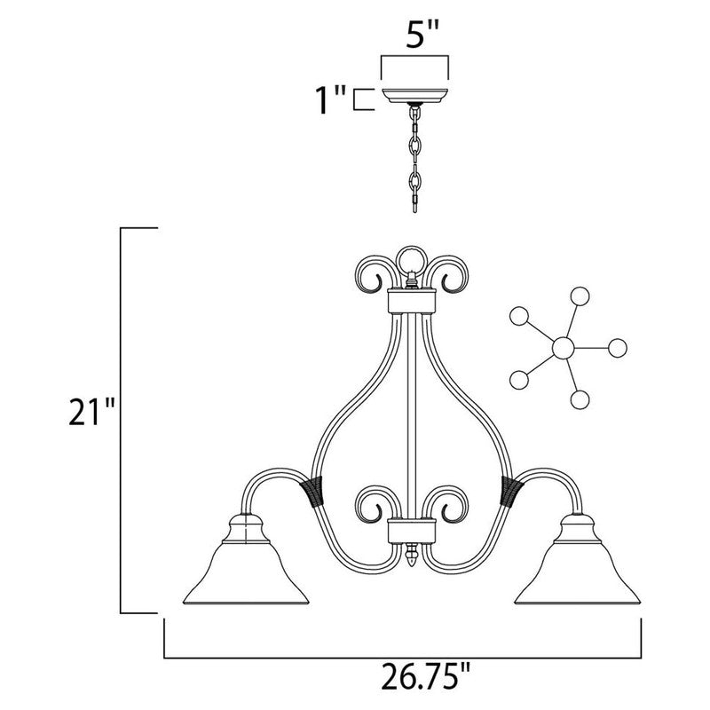 Maxim 2657MRKB - Pacific 5 Light 27" Chandelier