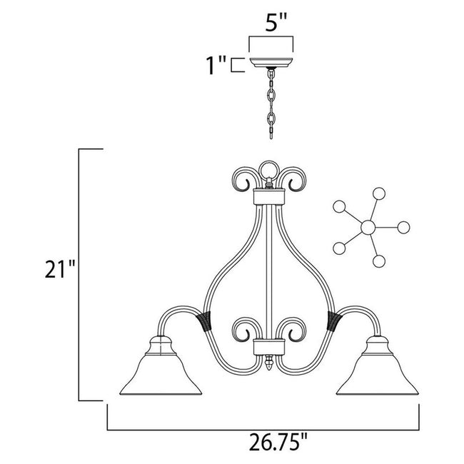 Maxim 2657MRKB - Pacific 5 Light 27" Chandelier
