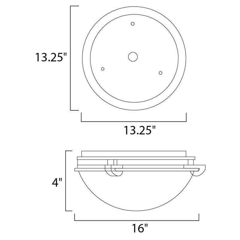 Maxim 2681FTOI - Malaga 3 Light 16" Flush Mount