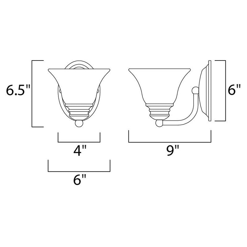 Maxim 2686FTSN - Malaga 1 Light 9" Wall Sconce