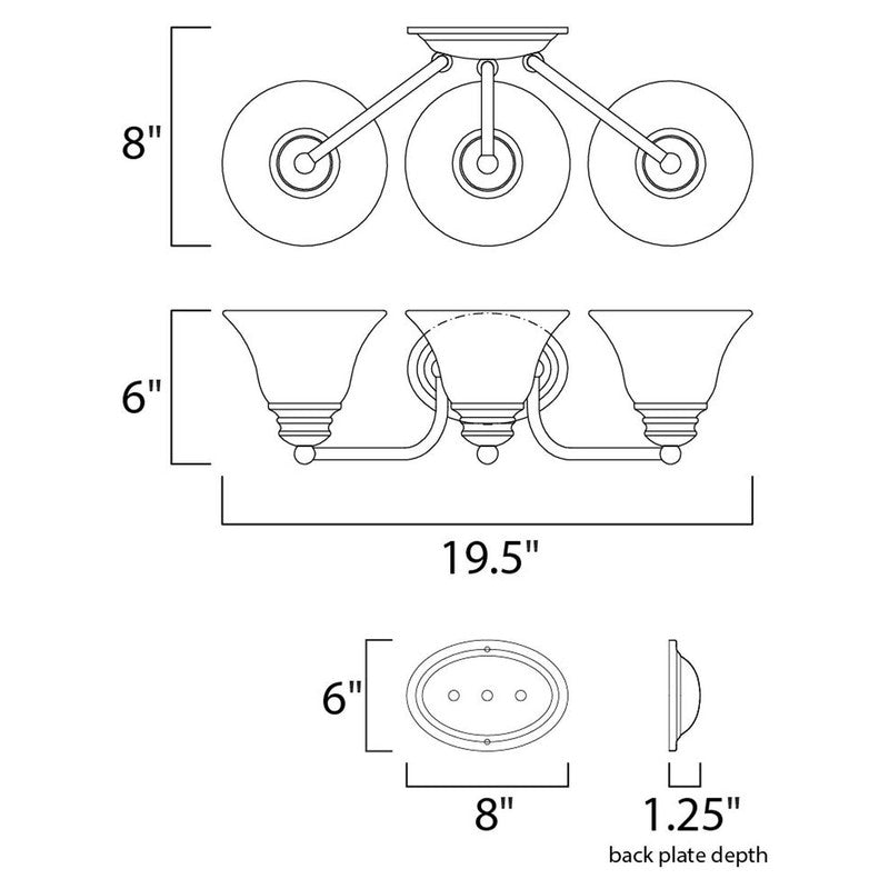 Maxim 2688 - Malaga 3 Light 20" Vanity Light
