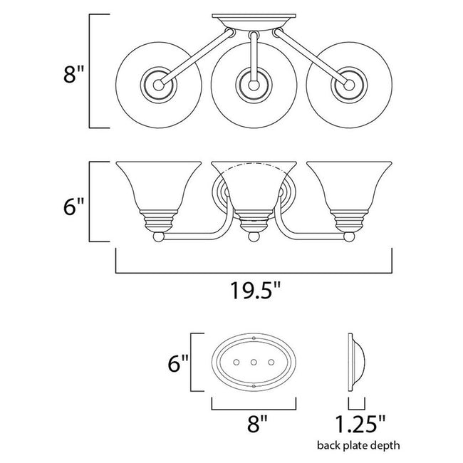 Maxim 2688 - Malaga 3 Light 20" Vanity Light