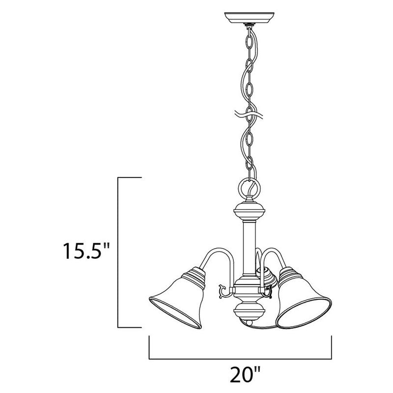 Maxim 2697FTSN - Malaga 3 Light 20" Chandelier