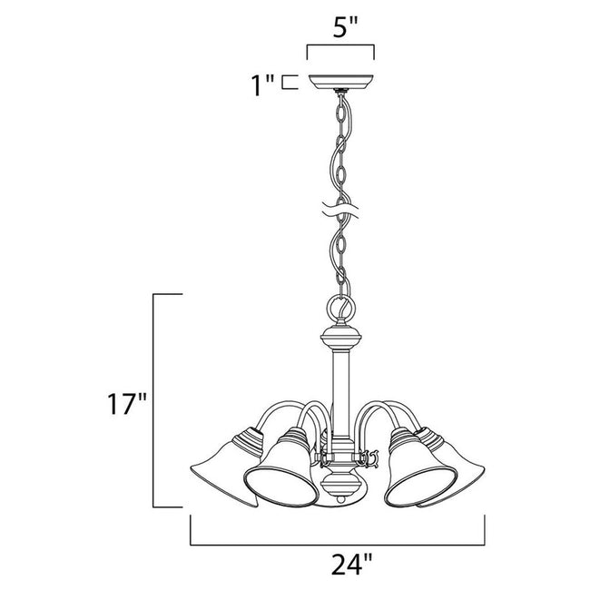 Maxim 2698FTSN - Malaga 5 Light 24" Chandelier