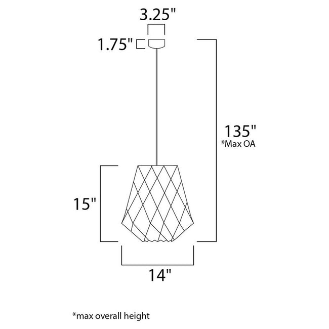 Maxim 27533UD - Horgen 1 Light 15" Pendant