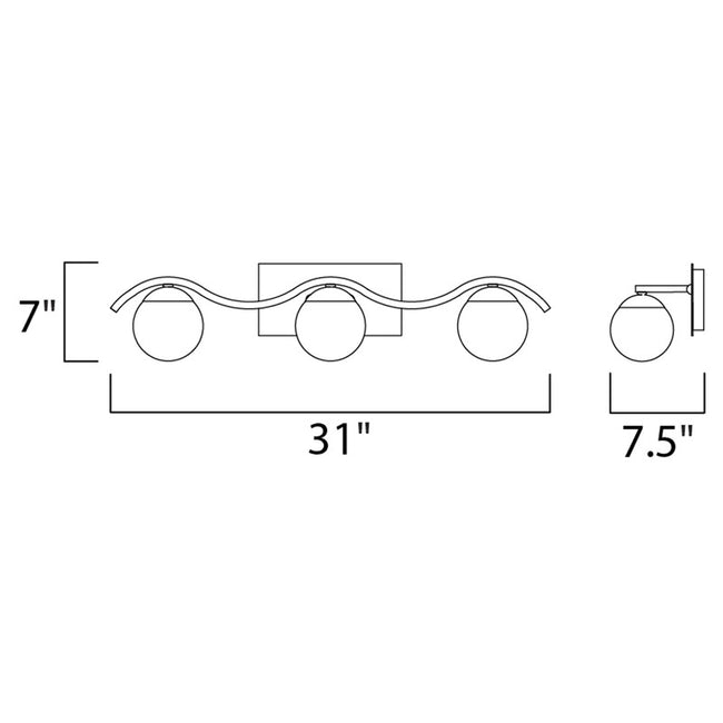 Maxim 27553WTPC - Motion 3 Light 32" Vanity Light