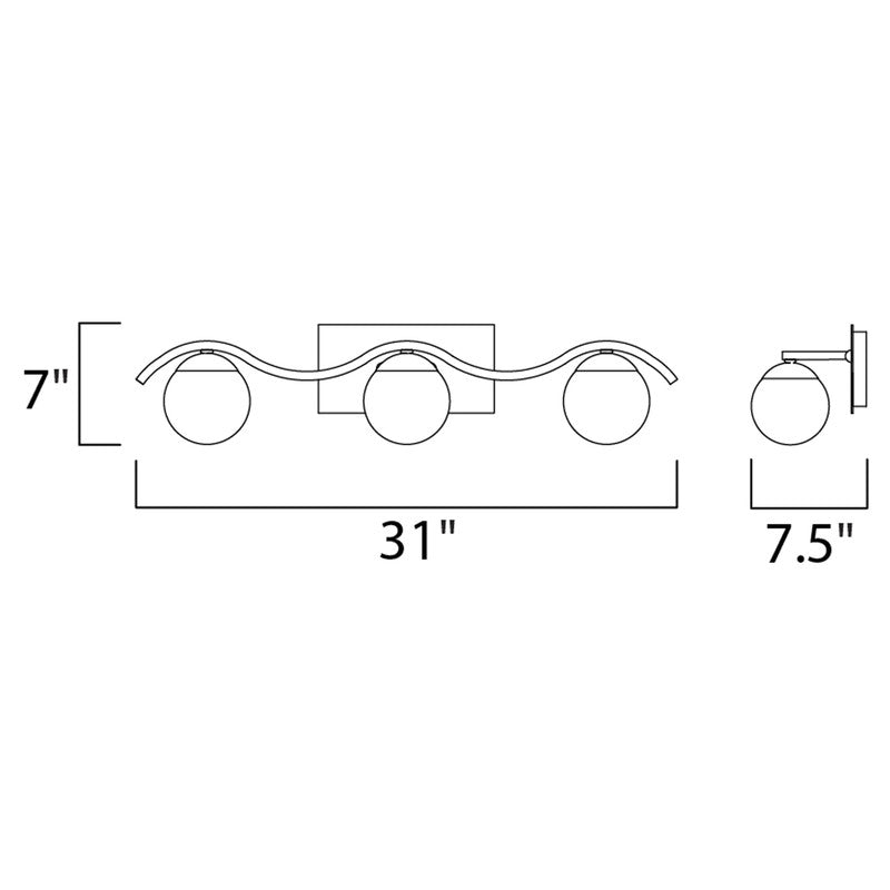 Maxim 27553WTPC - Motion 3 Light 32" Vanity Light