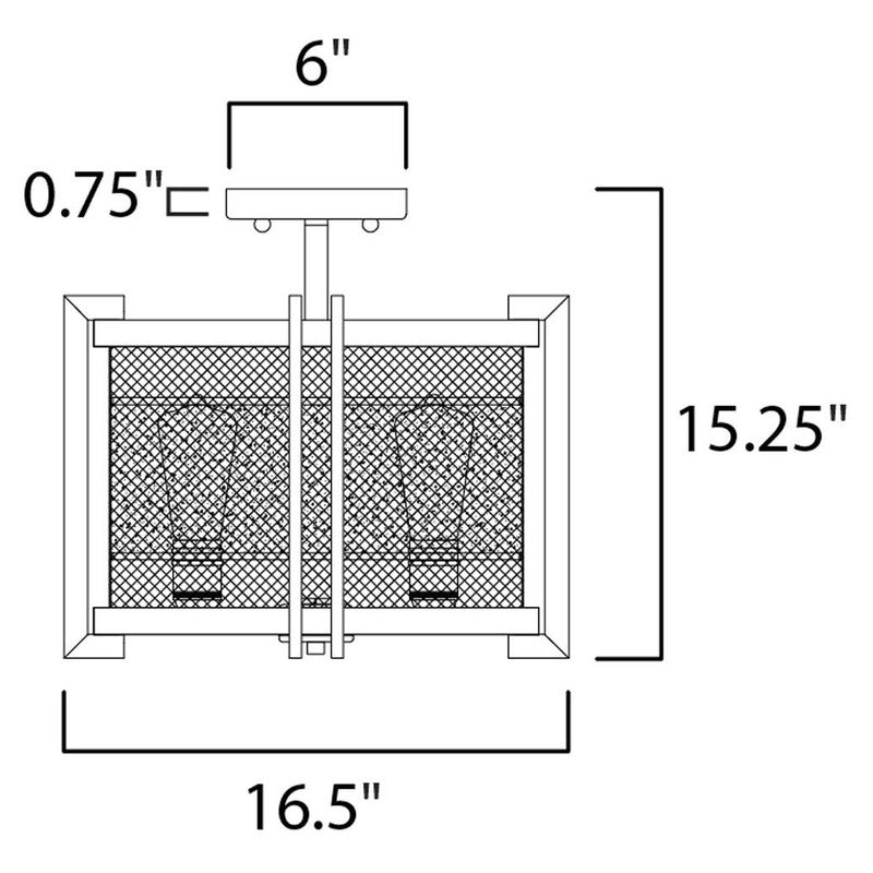 Maxim 27560BKBWAB - Boundry 3 Light 17" Flush Mount
