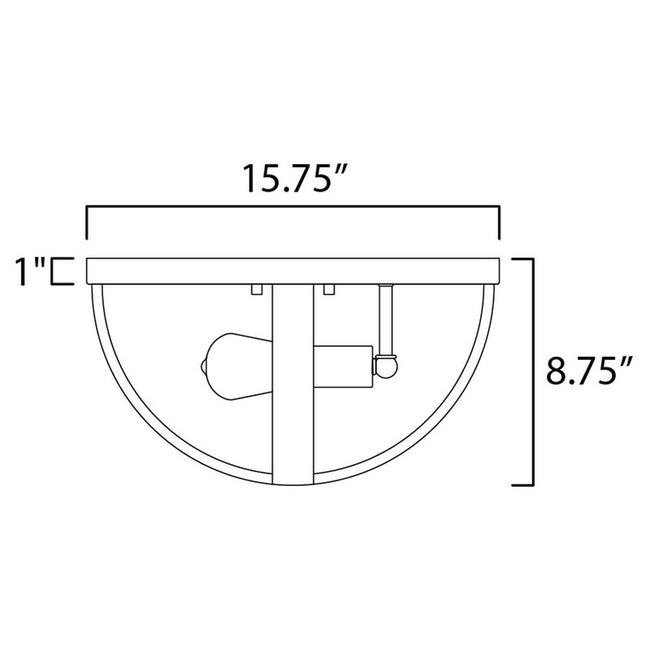 Maxim 27570APBK - Compass 2 Light 16" Flush Mount