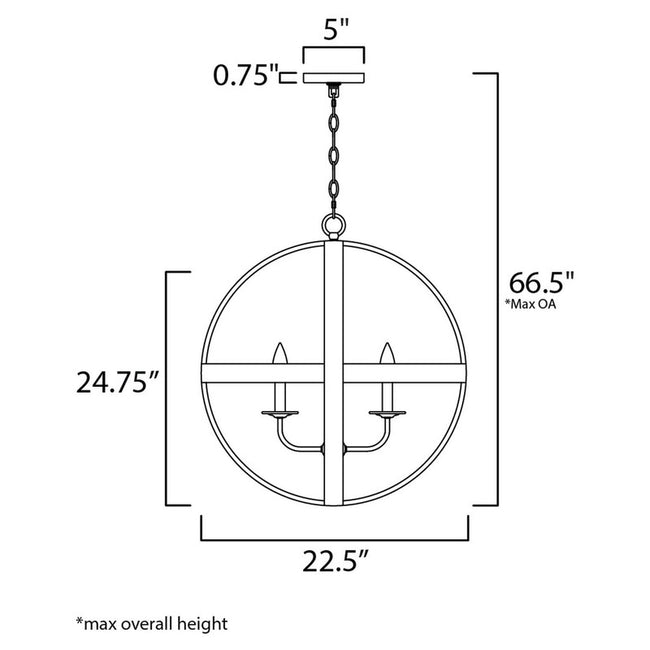 Maxim 27574APBK - Compass 4 Light 25" Pendant