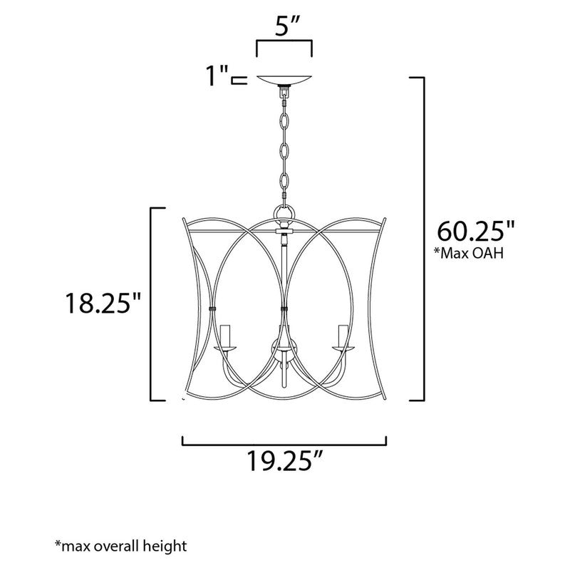 Maxim 27594WWT - Trellis 4 Light 19" Pendant