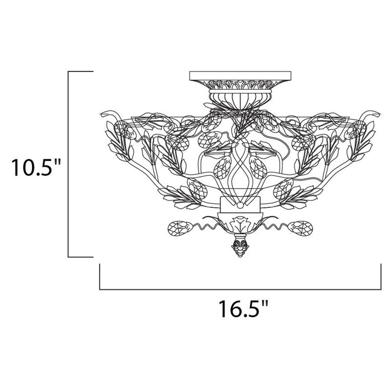 Maxim 2859EG - Elegante 3 Light 17" Semi Flush Ceiling Light
