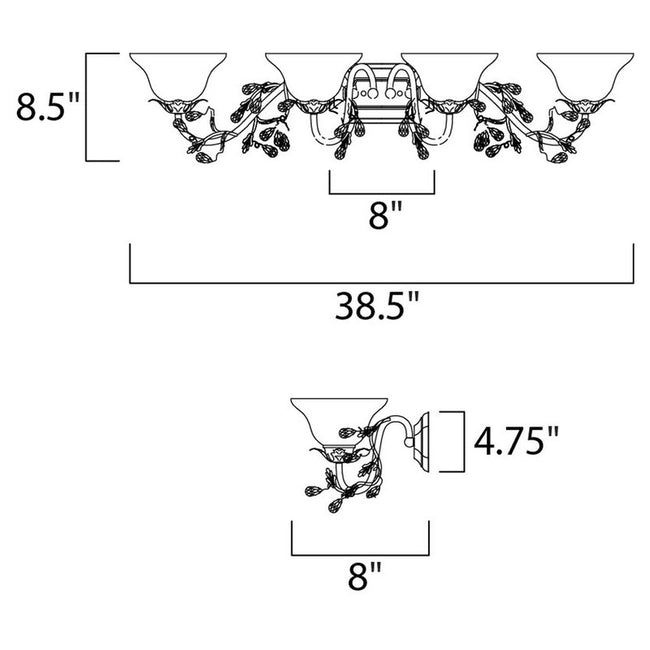 Maxim 2866FIOI - Elegante 4 Light 39" Vanity Light