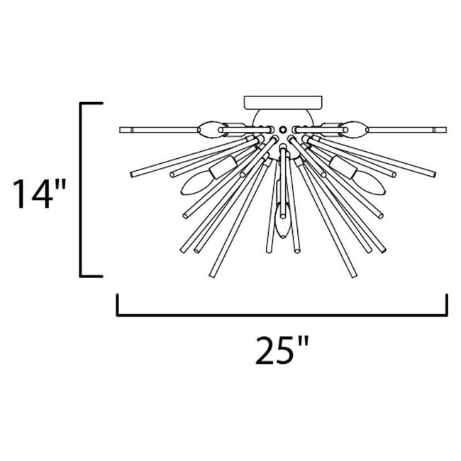 Maxim 28660CLPC - Polaris 8 Light 25" Flush Mount