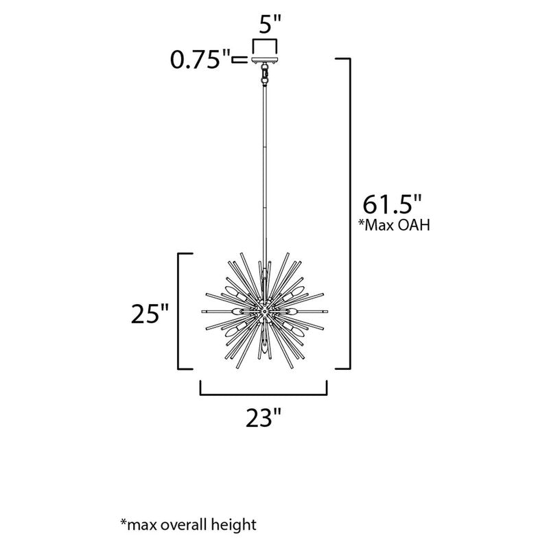 Maxim 28664CLPC - Polaris 12 Light 25" Pendant