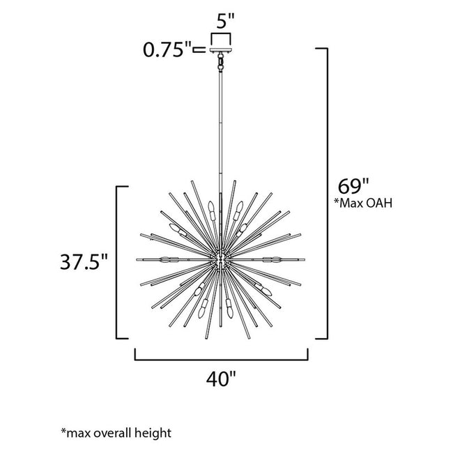 Maxim 28666CLPC - Polaris 16 Light 40" Pendant