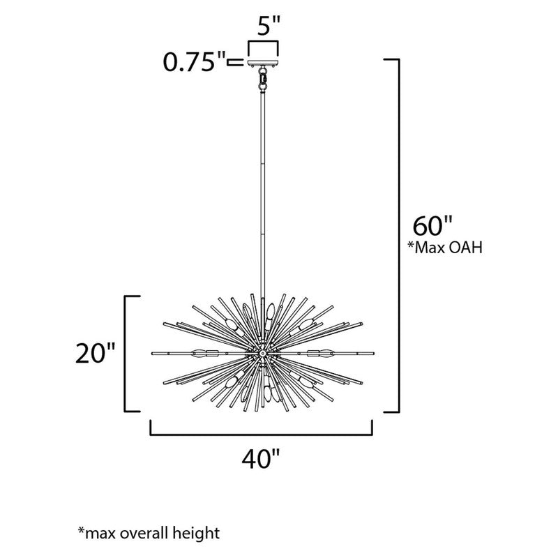 Maxim 28668CLPC - Polaris 16 Light 40" Pendant