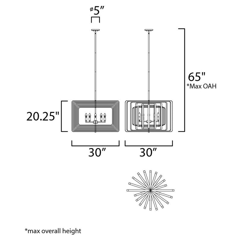Maxim 28677BKGLD - Radial 5 Light 30" Pendant