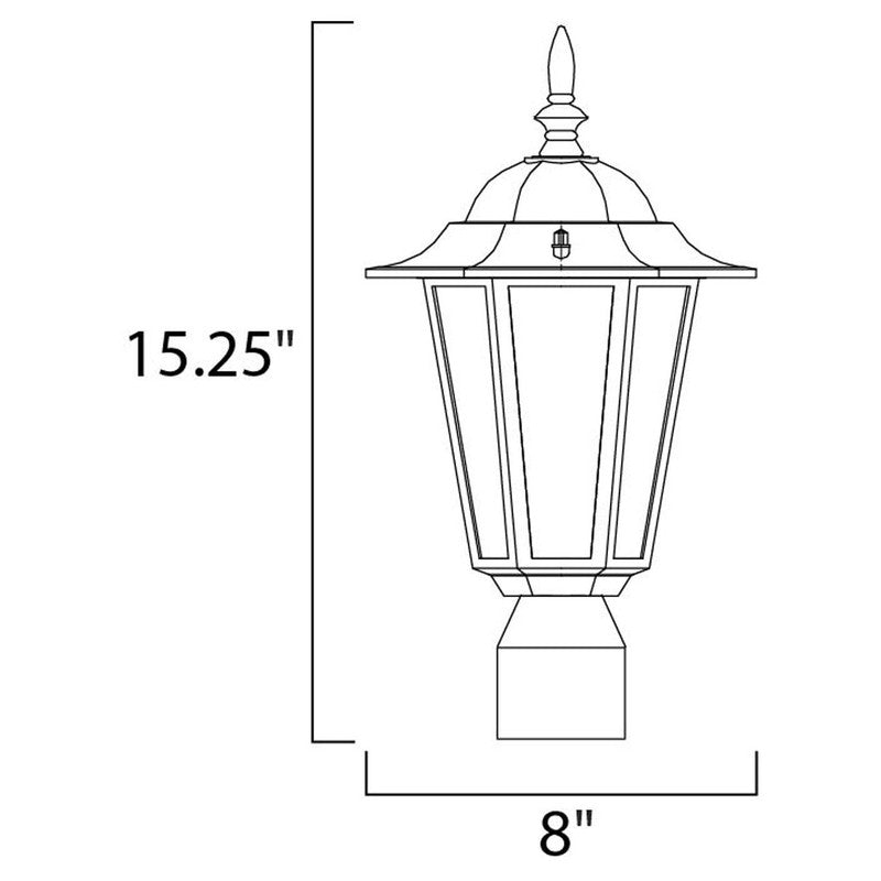 Maxim 3001CLBK - Builder Cast 1 Light 16" Post Light