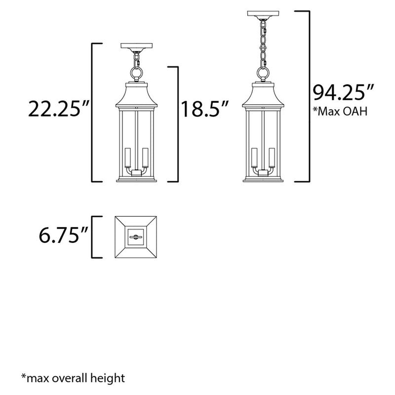 Maxim 30029CLBK - Vicksburg 2 Light 19" Pendant