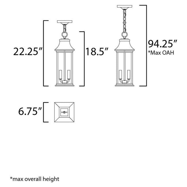 Maxim 30029CLBK - Vicksburg 2 Light 19" Pendant
