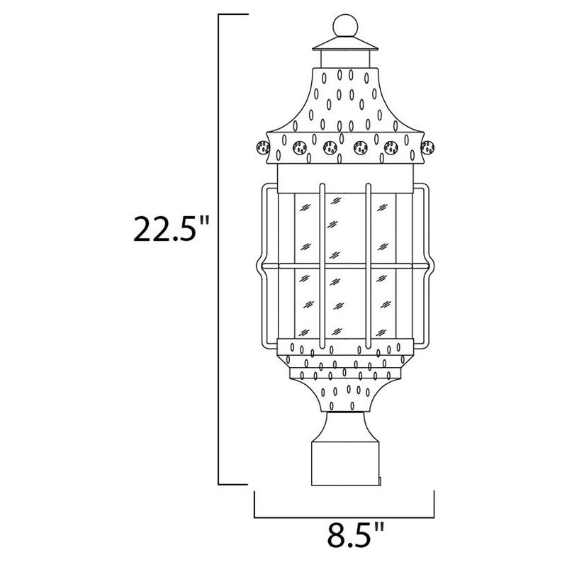 Maxim 30080CDCF - Nantucket 3 Light 23" Post Light