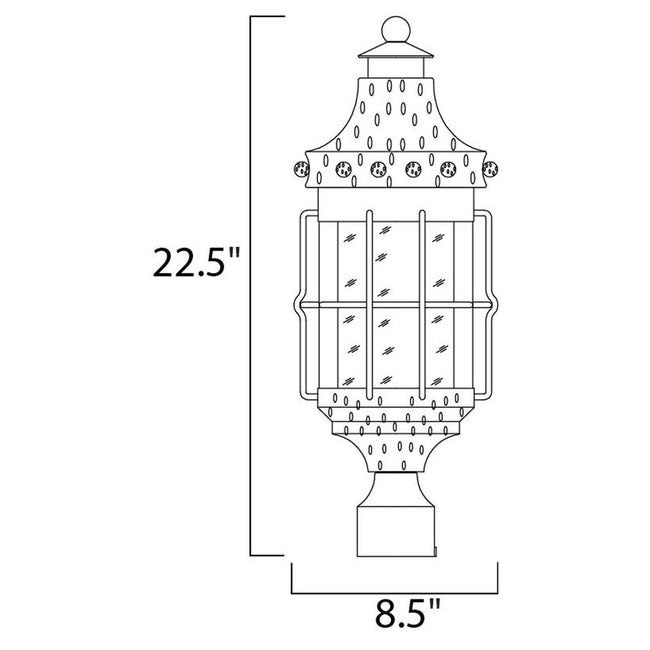 Maxim 30080CDCF - Nantucket 3 Light 23" Post Light