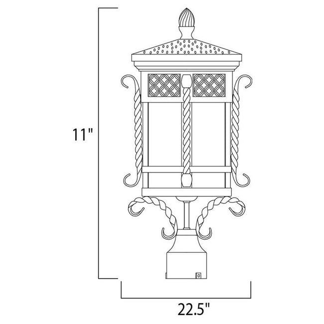 Maxim 30120CDCF - Scottsdale 3 Light 23" Post Light