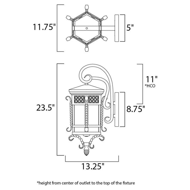 Maxim 30124CDCF - Scottsdale 3 Light 24" Wall Sconce
