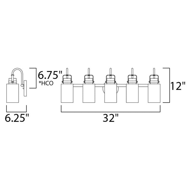 Maxim 30173CLBZGLD - Magnolia 5 Light 32" Vanity Light