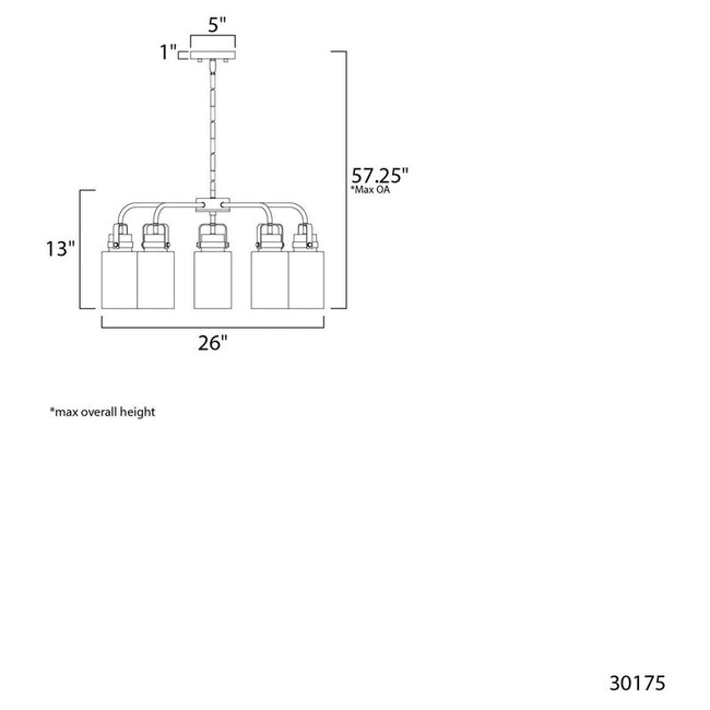 Maxim 30175CLBZGLD - Magnolia 5 Light 26" Pendant