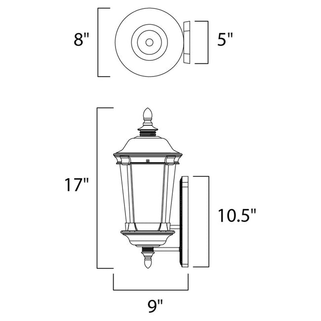 Maxim 3020CDBZ - Dover DC 1 Light 17" Wall Sconce
