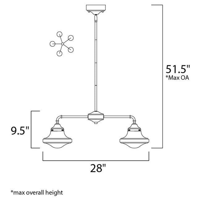Maxim 30245SWSN - New School 5 Light 28" Chandelier